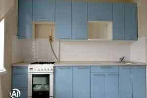 Кухня прямая голубая - Мебельная фабрика «RiN Мебель»