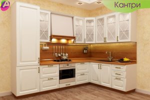 Кухня белая с фрезеровкой Кантри - Мебельная фабрика «Акварель»