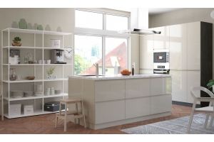 Кухня белая с островом Smartcube - Мебельная фабрика «MGS MEBEL»