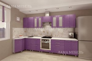 Кухня фиолетовая угловая 18