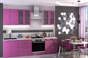 Кухня Глория МДВ ПВХ Фиолетовый металлик - Мебельная фабрика «Мастера Комфорта»