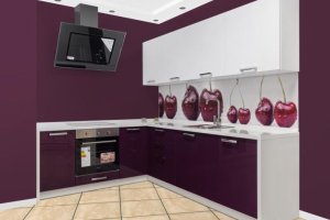 Кухня глянцевая в цвете баклажан - Мебельная фабрика «Интерьер»