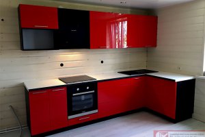 Кухня Хайтек красная и черная - Мебельная фабрика «ГОСТ»