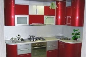 Кухня красная глянец угловая - Мебельная фабрика «Кухня России Все под рукой»