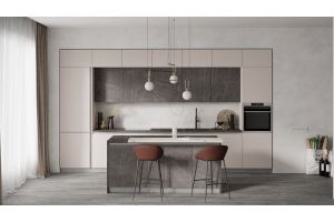 Кухня прямая Carrara marble - Мебельная фабрика «Cucina»