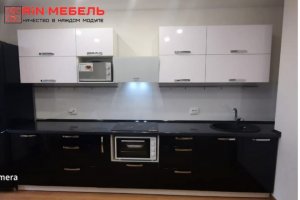 Кухня прямая черно-белая - Мебельная фабрика «RiN Мебель»