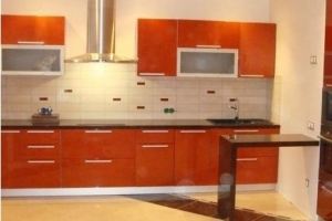 Кухня прямая оранжевая 0112 - Мебельная фабрика «La Ko Sta»