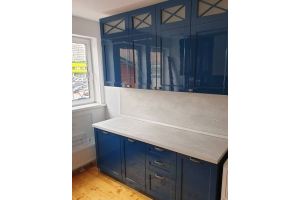 Кухня прямая синяя глянец - Мебельная фабрика «Гранд Мебель 97»