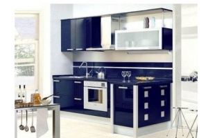 Кухня синяя глянцевая 0031 - Мебельная фабрика «La Ko Sta»