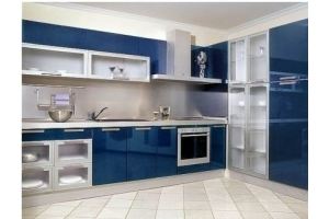 Кухня синяя глянец 0050 - Мебельная фабрика «La Ko Sta»