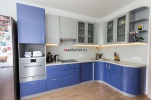 Кухня современная Синее серебро 325 - Мебельная фабрика «MaxiКухни»