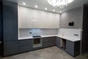 Кухня угловая белый/бетон - Мебельная фабрика «Гранд Мебель 97»