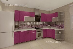 Кухня угловая лиловая 19 - Мебельная фабрика «Лама»
