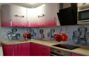 Кухня угловая Розовая