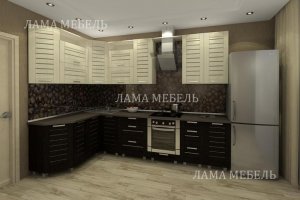 Кухня угловая с реечным фасадом 24 - Мебельная фабрика «Лама»