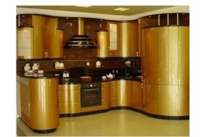 Кухня золотая радиусная 0037 - Мебельная фабрика «La Ko Sta»