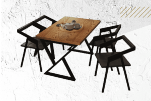 Комплект кухонных стола и стульев - Мебельная фабрика «Геометрия ЛОФТ»