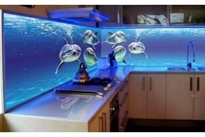 Кухонный фартук-Дельфины - Оптовый поставщик комплектующих «RBK studio»