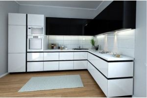 Кухонный гарнитур черно-белый - Мебельная фабрика «Диамант»