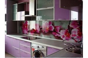 Кухонный стеклянный фартук с фотопечатью Цветы