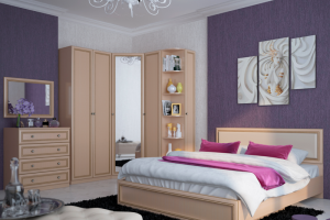 Модульная спальня Беатрис с угловым шкафом - Мебельная фабрика «РИННЭР»