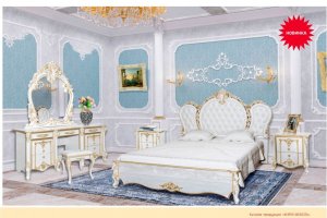 Модульная спальня Дольче Вита белая с золотом - Мебельная фабрика «Мэри-Мебель»