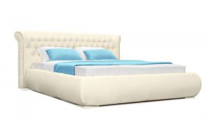 Мягкая белая кровать 04 - Мебельная фабрика «Эльнинио»