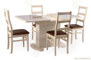 Обеденная группа стол Айсберг и  стулья массив - Мебельная фабрика «Столбург»