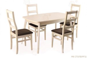Обеденная группа стол Мистраль и стулья массив - Мебельная фабрика «Столбург»
