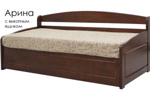Односпальная деревянная кровать Арина с ящиком - Мебельная фабрика «Массив»