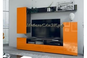 Оранжевая глянцевая гостиная 0065 - Мебельная фабрика «САнЭК»