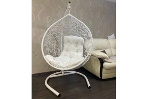 Подвесное кресло белое с матрасом - Импортёр мебели «Элит-Ротанг»