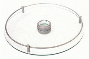 Полка стеклянная c рейлингом диаметр 350 мм (хром) P016-19 - Оптовый поставщик комплектующих «Фаворит-ФМ»
