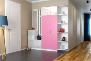 Прихожая МДФ розовая Идеал 18 - Мебельная фабрика «IRIS»