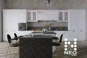 Прямая белая кухня Блекбери - Мебельная фабрика «Нео Кухни»