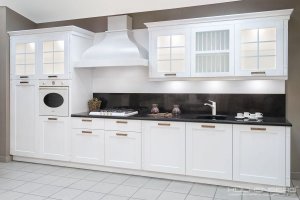 Прямая белая кухня VERONA - Мебельная фабрика «CVT»