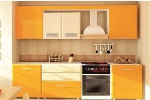 Прямая оранжевая кухня Елена - Мебельная фабрика «Мир Нестандарта»