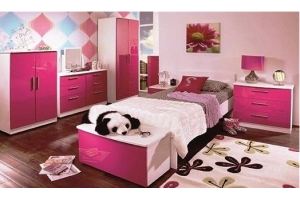 Розовая спальня для девочки Аврора-2 - Мебельная фабрика «Мир Нестандарта»