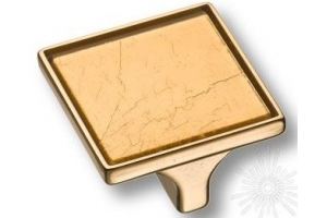 Ручка кнопка квадратная глянцевое золото 24K - Оптовый поставщик комплектующих «Брасс»