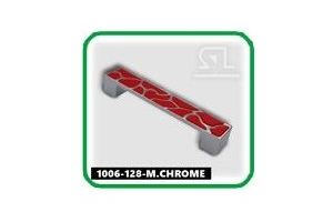 Ручка мебельная 1006-128-M.CHROME-красный - Оптовый поставщик комплектующих «СЛ Дон»