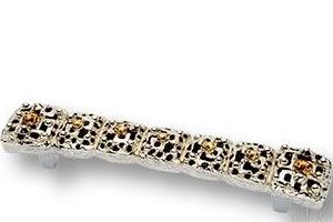 Ручка скоба с кристаллами Swarovski глянцевый хром 128 мм - Оптовый поставщик комплектующих «Брасс»