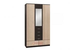 Шкаф 3-х дверный 5 ящиков с зеркалом - Мебельная фабрика «ГК Континент мебели»