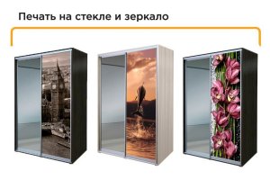 Шкаф-купе АЛЕФ печать на стекле и зеркало - Мебельная фабрика «ДОСТО»