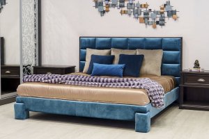 Синяя кровать Сицилия 5 - Мебельная фабрика «Новая мебель»