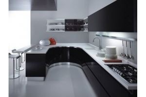 Современная черная кухня 0121 - Мебельная фабрика «La Ko Sta»