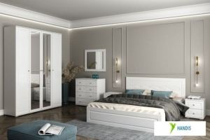 Спальня Барселона Белый/белый глянец - Мебельная фабрика «Handis»