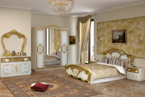Спальня Роза белая/золото - Мебельная фабрика «ИнтерДизайн»