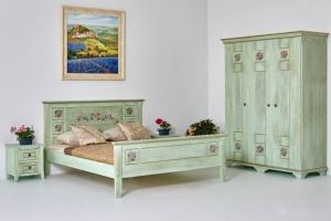 Спальный гарнитур Оливковый с ручной росписью - Мебельная фабрика «АЛЕТАН»