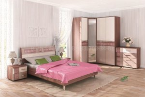 Спальный гарнитур Розали 2 с угловым шкафом - Мебельная фабрика «ВЕНГЕ»