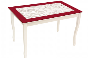 Стол бордовый Стиль 2 Ажур 3 - Мебельная фабрика «Мебель из стекла»